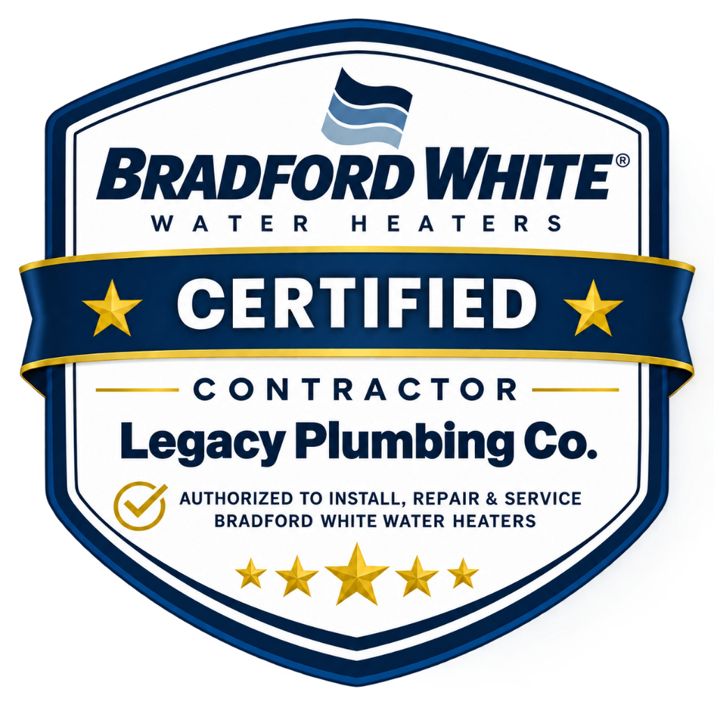 Bradford White Water Heaters certified contractor badge