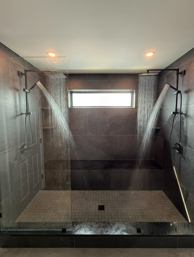 Custom dual rain shower remodel