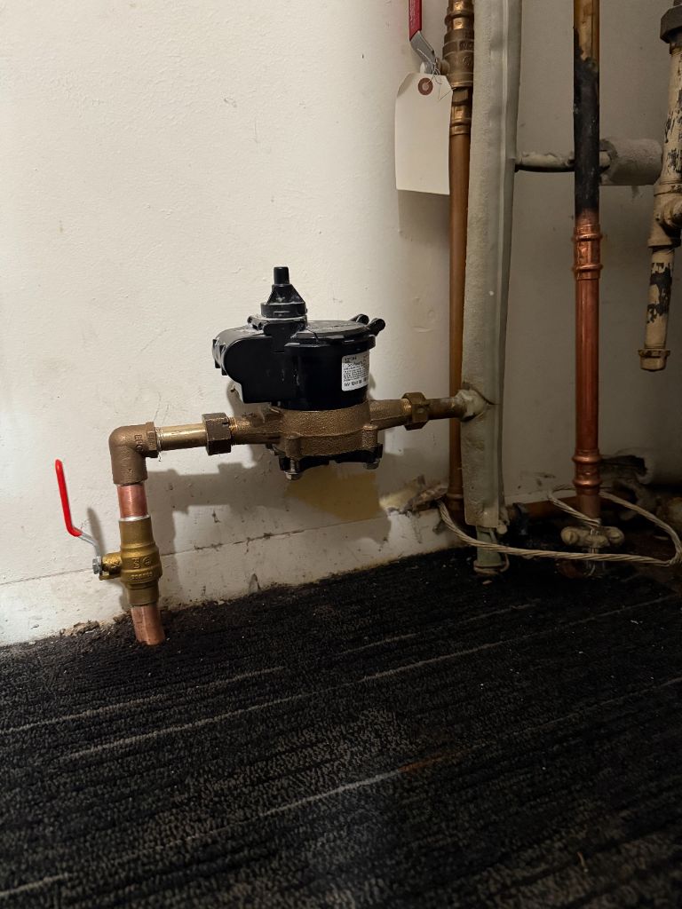 Hot water recirculation pump installation