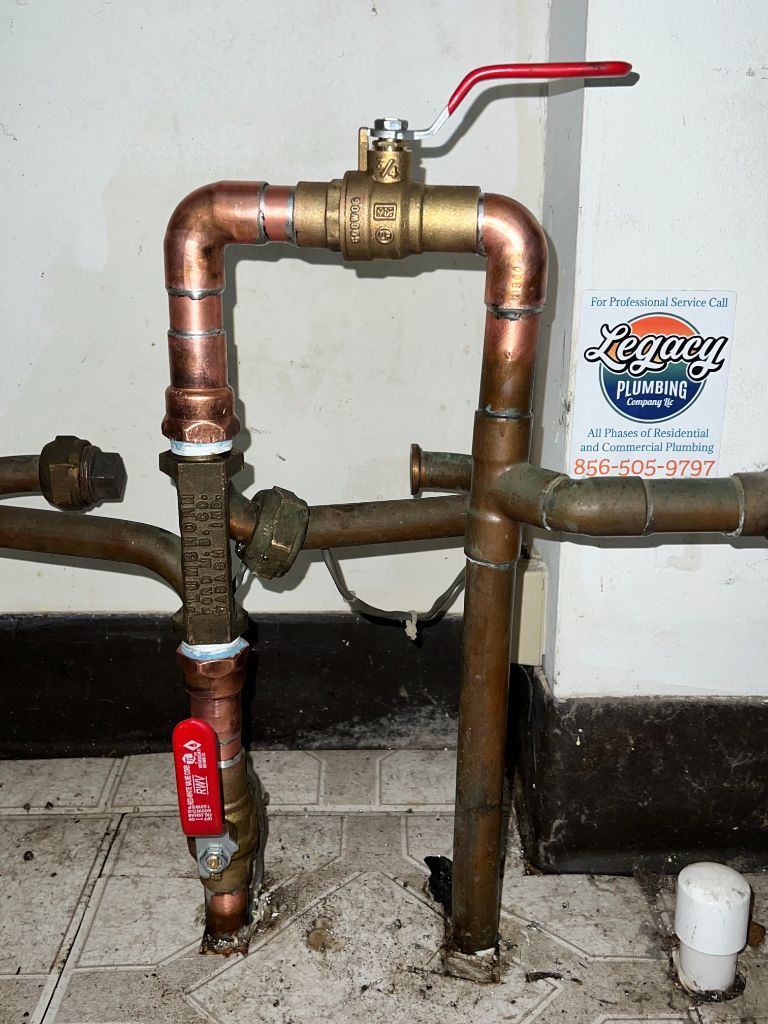 Legacy Plumbing copper pipe and valve service call