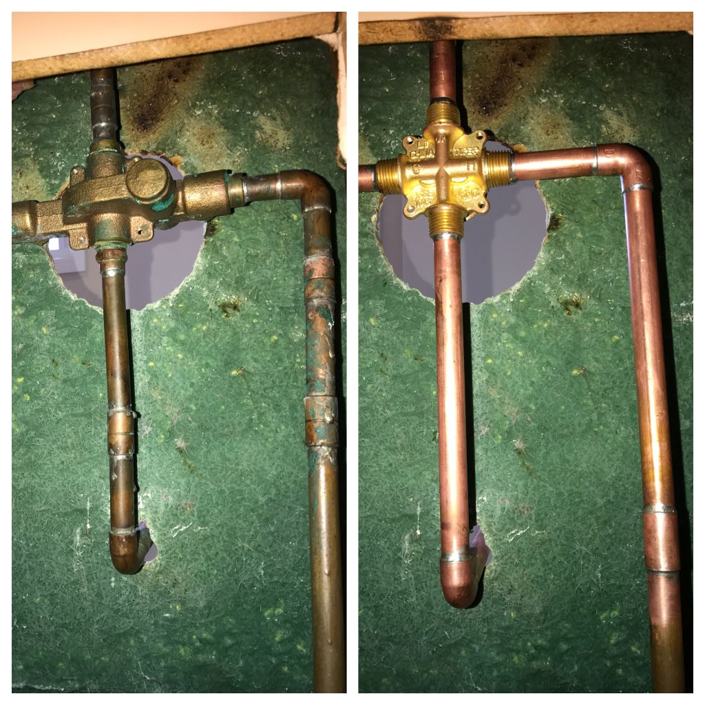 Pipe repair before and after — Legacy Plumbing South Jersey
