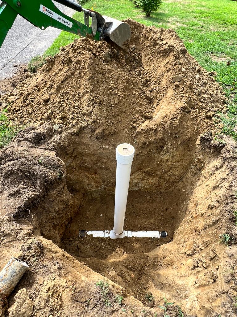 Sewer clean-out replacement excavation